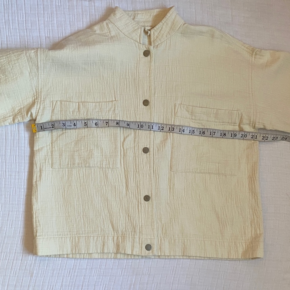 EILEEN FISHER 100% Cotton Cream Utility Jacket - Picture 5 of 9